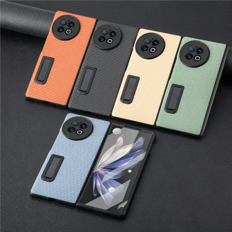 Window View Tempering Glass Fold Cover For VIVO X Fold 2 Full Protection Anti-Drop Leather The Back Bracket Flip Phone Case