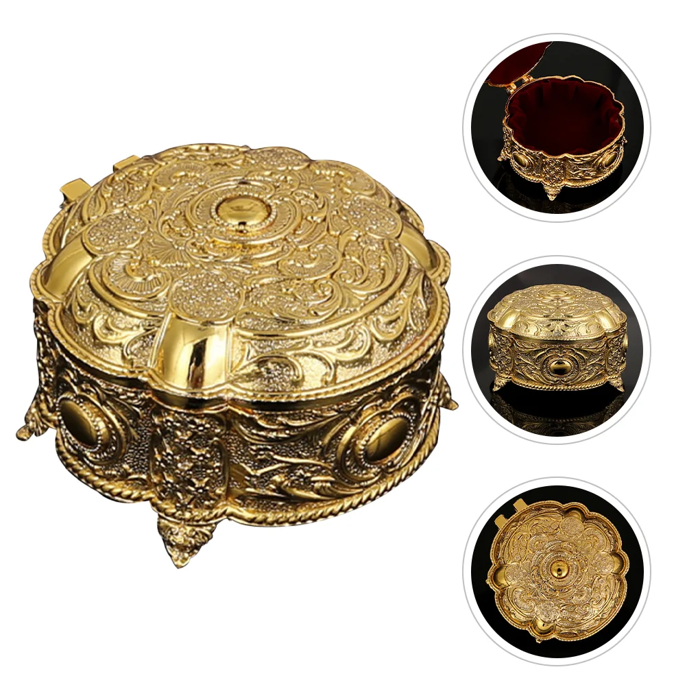 

European Shell Carved Metal Jewelry Storage Box Holder Tray Decor Earrings Bracelets Boxes Aluminum Alloy Shirt for Presents