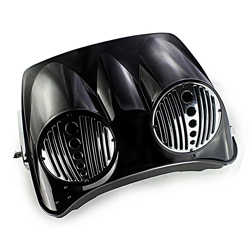 Motorcycle  ABS Plastic Trunk with razor tour pak double 8 inch speaker lids For Harley Touring 14-19