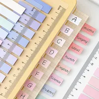 200 Sheets Colored Index Stickers Writable Markers Stickers with Loose Leaf Rulers Classified Label Stickers