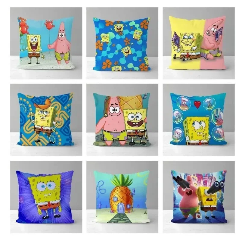 Anime Spongebobs Print Throw Pillow Cushion Cover Pillow Case Home Decor