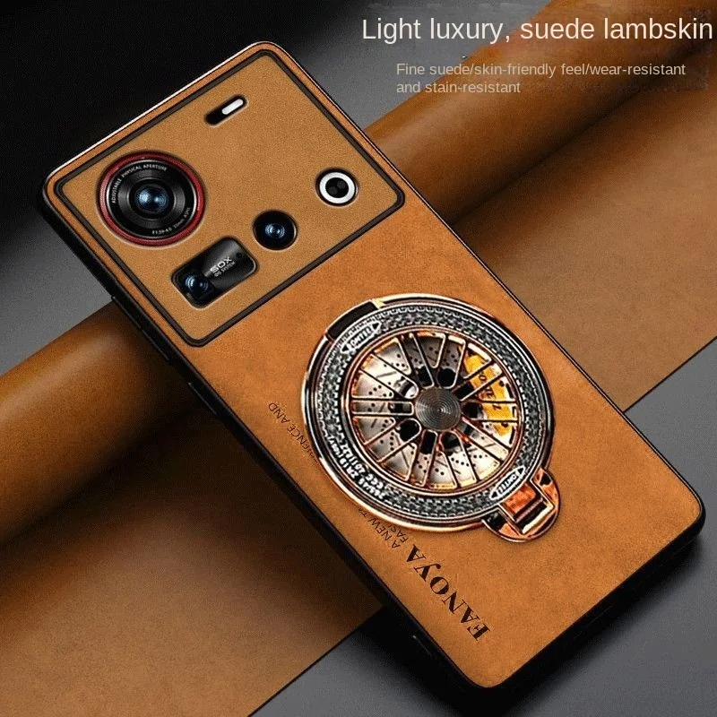 For Nubia Z70 Ultra phone case NX733J sheepskin case Nubia Z70 ultra with holder, light luxury and high aesthetic value cover