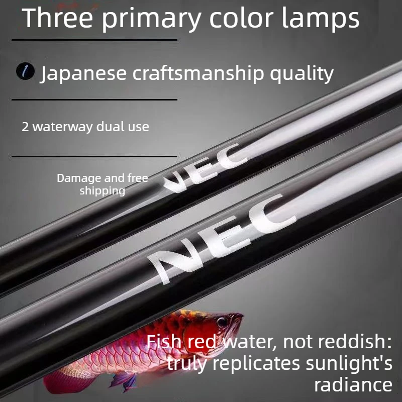 LED Aquarium Light 98-128cm Glass Fish Tank Arowana Luring Lamp Strip Helps Fish Color Growth Available in 3000K 6700K 15000K