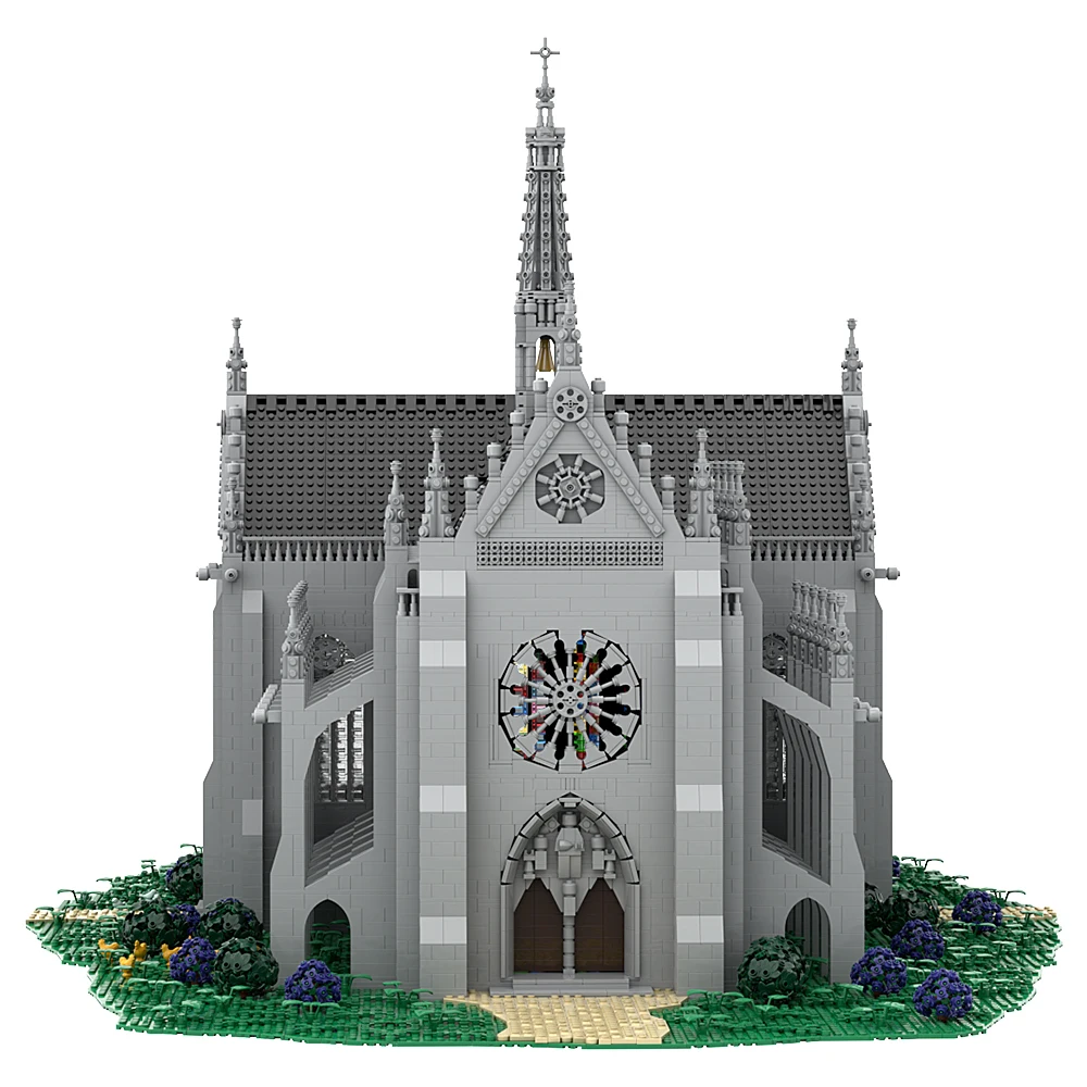 Gobricks MOC Famous Medieval Church Architecture Cathedral of Saint Remigius Model Building Blocks diy Bricks Toy ChildrensGift