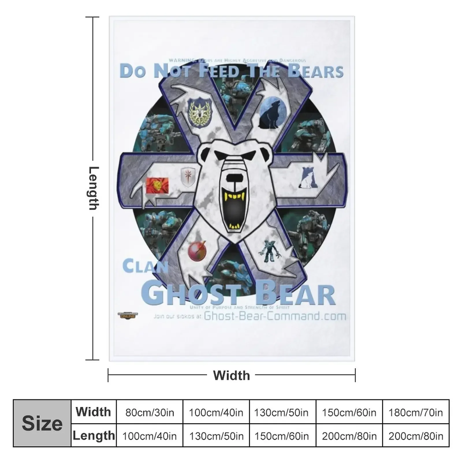 Clan Ghost Bear Recruitment Poster Q2.14 Throw Blanket Designers Large christmas gifts Blankets