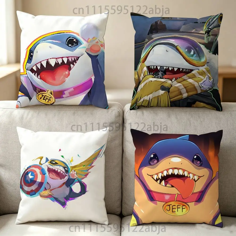 J-Jeff the Land Shark-k Throw Pillow Case 50x50cm DIY Square Pillowcase Square Office Cushion Cover