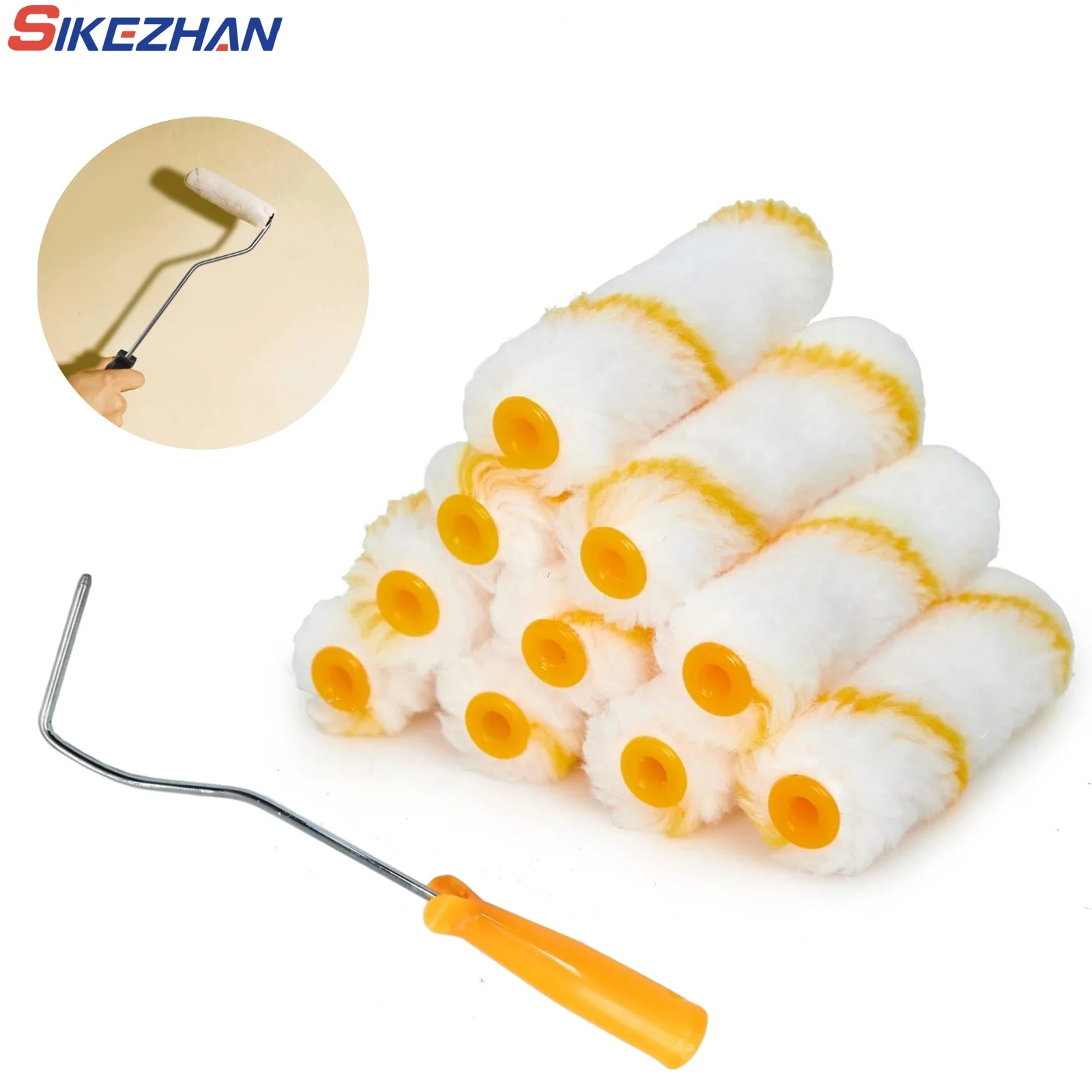 11pcs Paint Roller Kit: Get Professional-Looking Walls with 4 Inch Rollers & Covers, For Hotel/Restaurant/Commercial