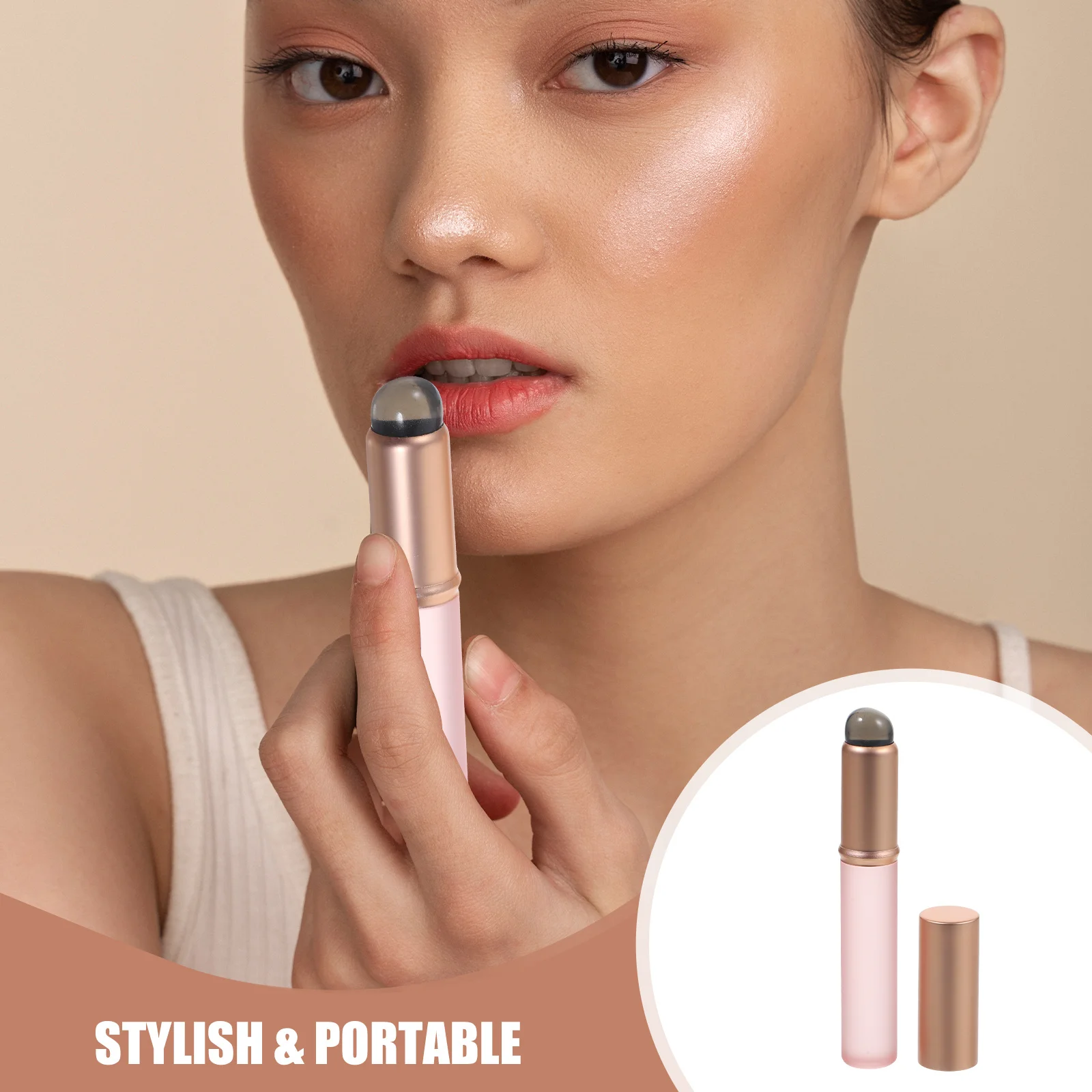 Varinhas aplicadoras de batom, 2 peças, pincel de maquiagem reutilizável para mulheres, brilho labial, contorno, sombra, bálsamo, aplicação on the go