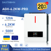 Daxtromn 6.2KW Hybrid Solar Inverter 48V 230VAC Pure Sine Wave Inverter 6200W On Grid Dual Output with MPPT 120A Solar Charger