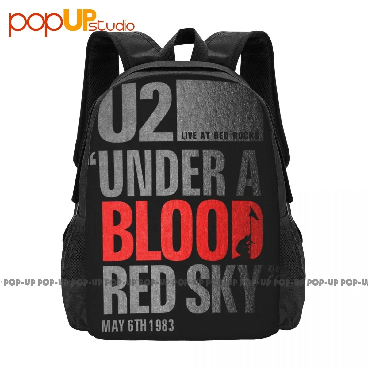 U2 Under A Blood Red Skyirish Rock Band Bono Edge Adam Backpack Large Capacity School Shopping Bag