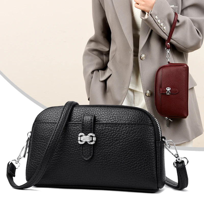 

Маленькая женская сумка через плечо на молнии с верхней ручкой, однотонная сумка через плечо из искусственной кожи, модная сумка для работы, дорожный кошелек