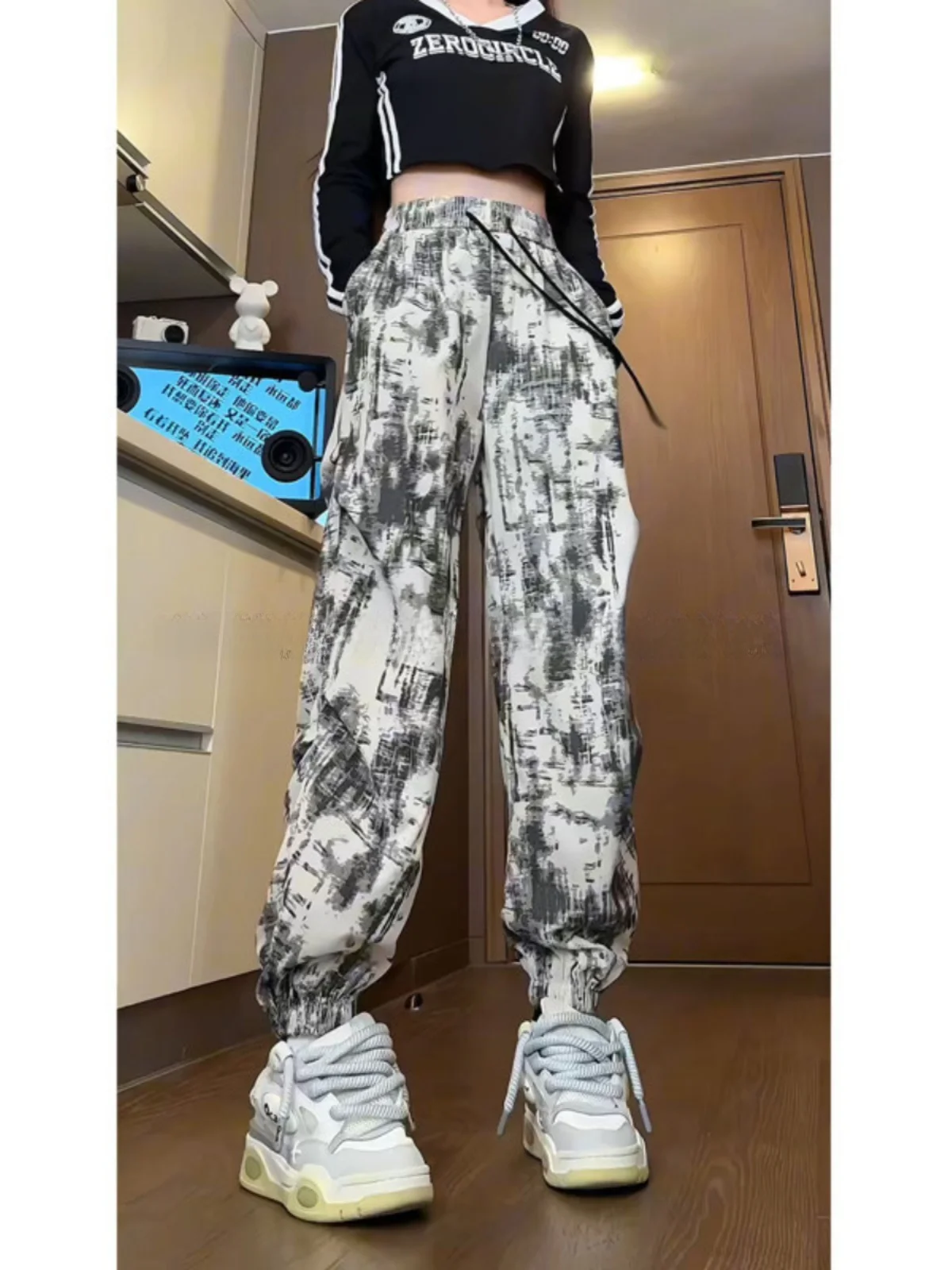 

Loose Straight Leg Corduroy Workwear Pants Dyed in Batik Sle Early Autumn New Chinese Sle Cleanfit Casual Long Trousers