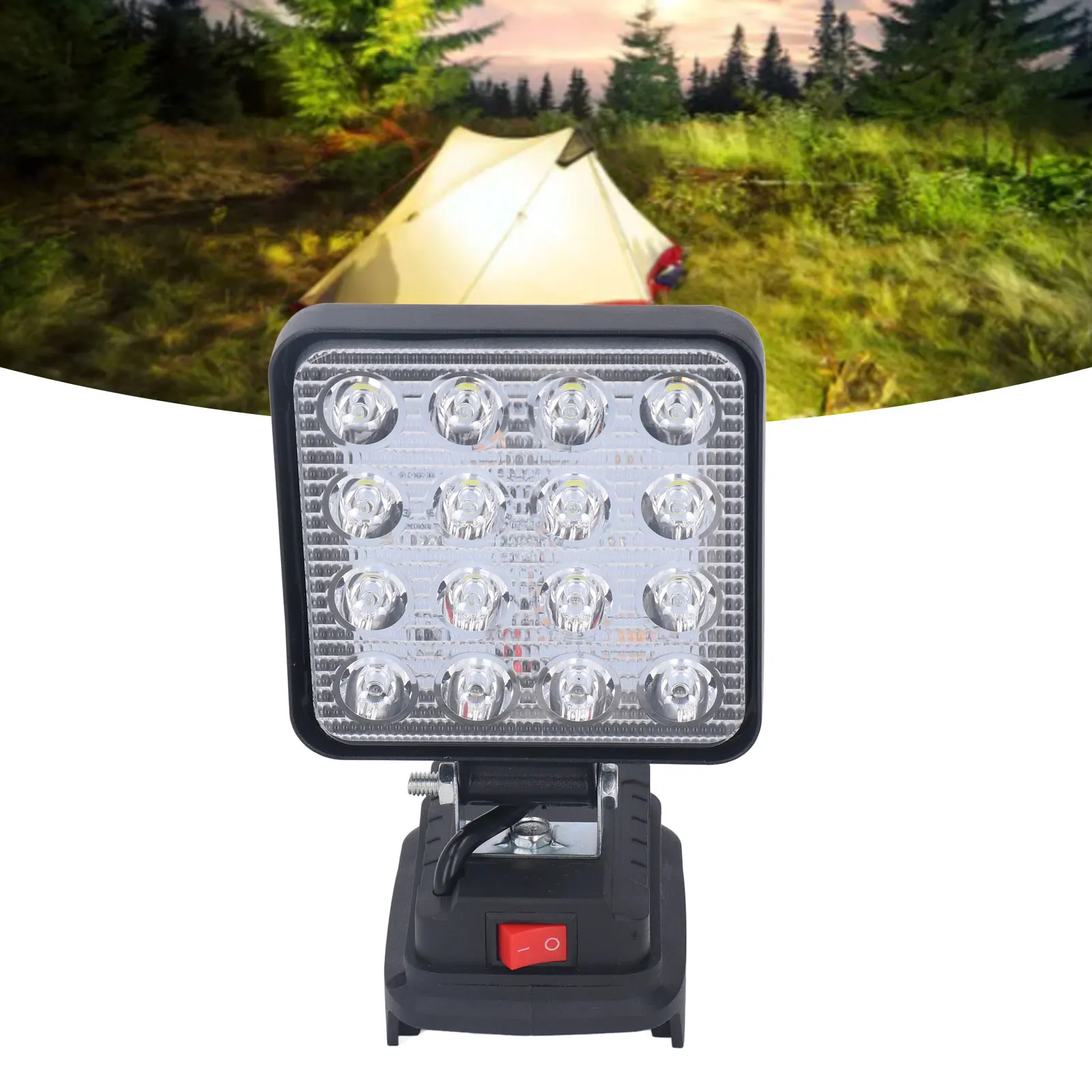 LED Work Spotlight 8W 16 Lamp Beads 25V Working Voltage ABS LED Work Light 18V Lithium Battery Powered for Outdoor Camping