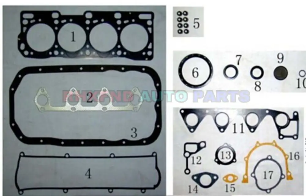 

R2 gasket kit for M-azda 323/626/E2200/Premacy CP/B2200/Capella/B-ongo/Cosmo 2000 2.0 D 1998CC 2.2 D 2184CC 8V 83-98