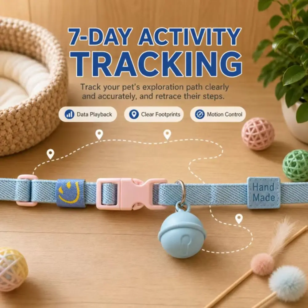 Waterproof Global Positioning Pet Collar Real-Time Tracking 2-in-1 Dual Mode GPS Pet Tracker Movement Alert Stretch Elastic 4