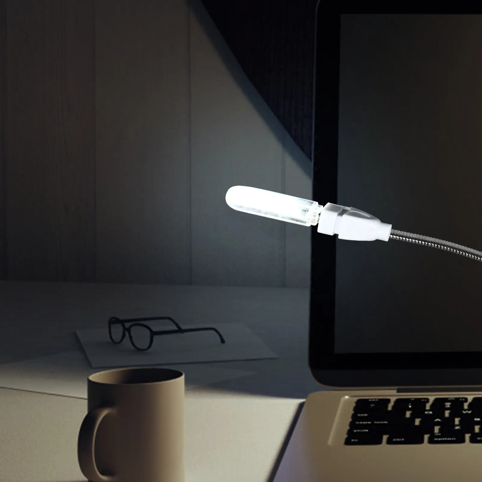 

USB Night Light Flexible Gooseneck 3 LED Computer Lamp Portable Night Lamp for Reading Bedside Office Laptop USB Powered Light