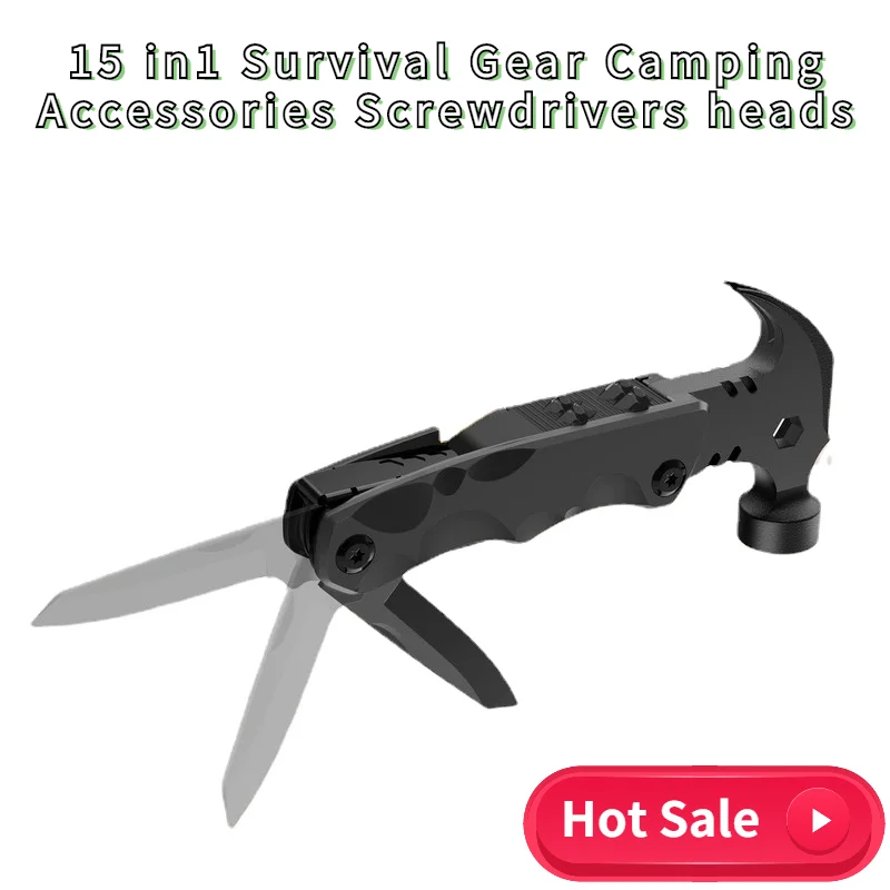 

Hot Sale 15 in1 Survival Gear Camping Accessories Screwdrivers heads with Magneti Lock Function Cool gadgets Outdoor Accessories