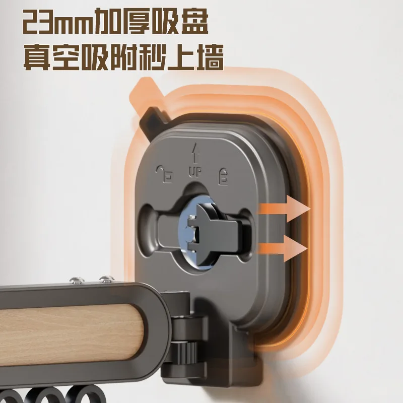 Suction cup folding drying rack balcony invisible telescopic drying rod indoor household rack free of punching