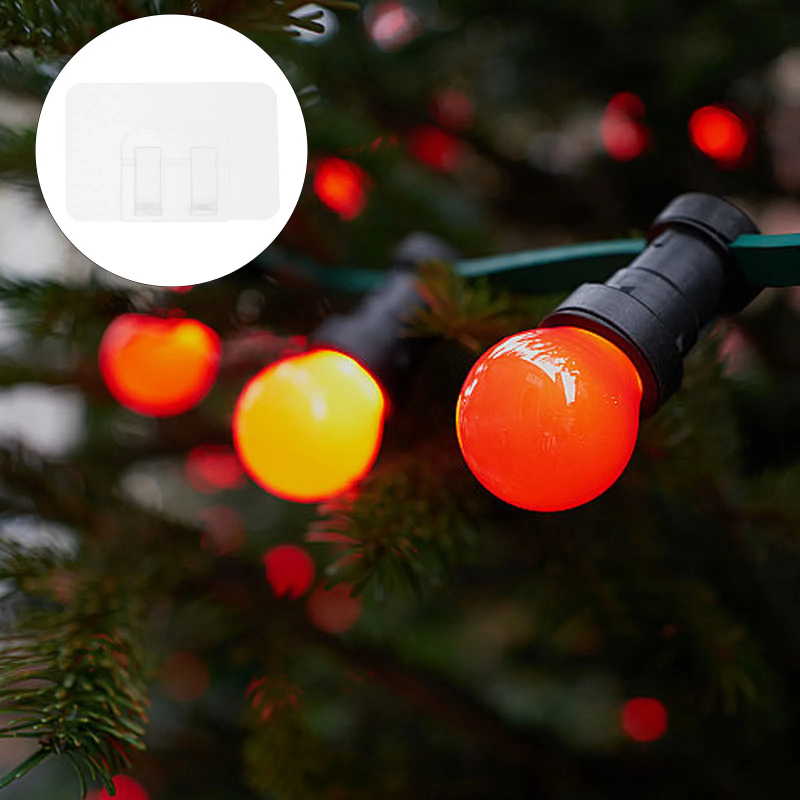 

50Pcs Outdoor Transparent Light Clips Cable Holders for Christmas Light String Hanging Indoor Outdoor Use