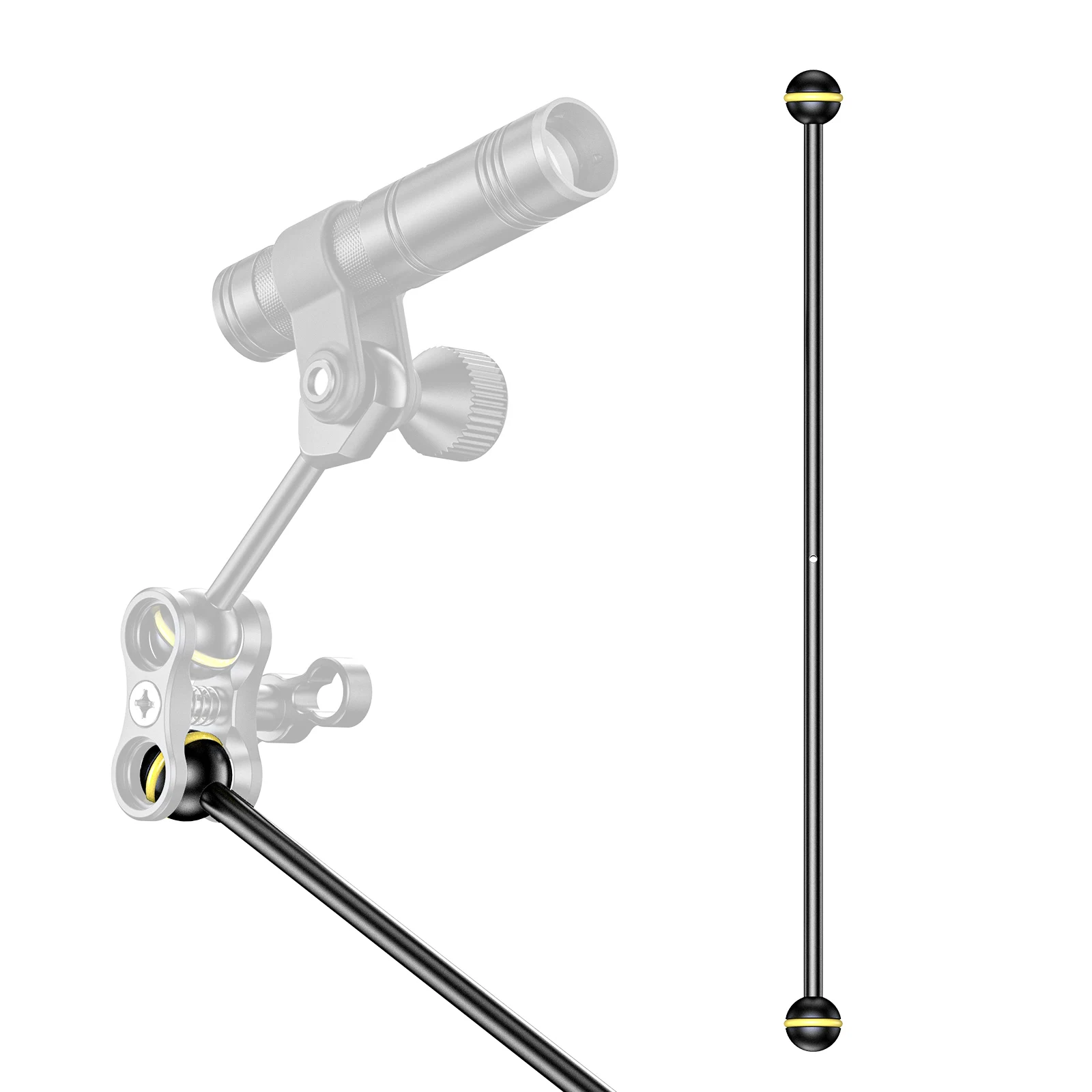 3.5 ''-16'' مزدوجة الكرة الذراع سبائك الألومنيوم المشتركة الكرة الذراع الشعلة مصباح يدوي حامل موصل للضوء مزيج ثابت البطلينوس