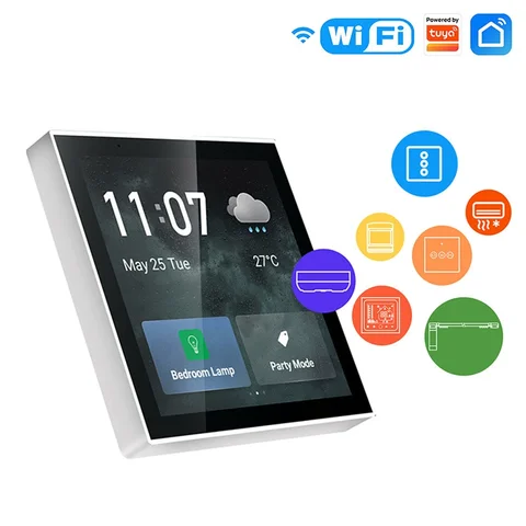 Tuya Smart Home Multifunctional 4-Inch Intelligent Full Screen Switch Gateway With Built-In Alexa Scene Control Touch Screen
