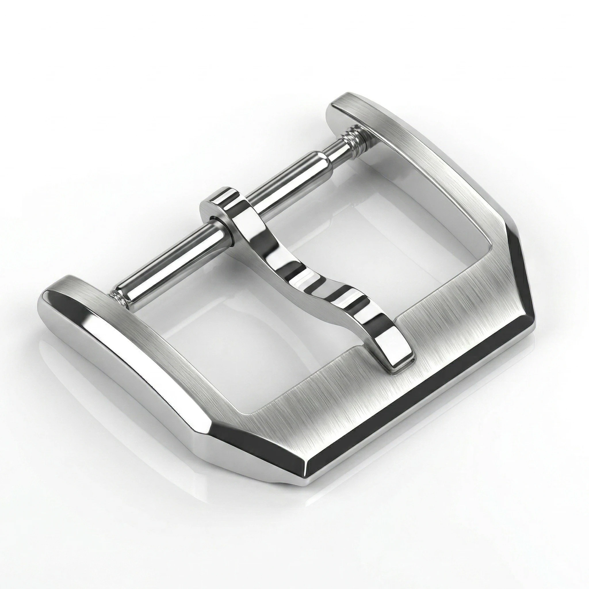 316L Solid Stainless Steel Watch Buckle 16 18 20 22mm Pin Clasp for Pilot Aviator Leather Strap Brushed Polished Men