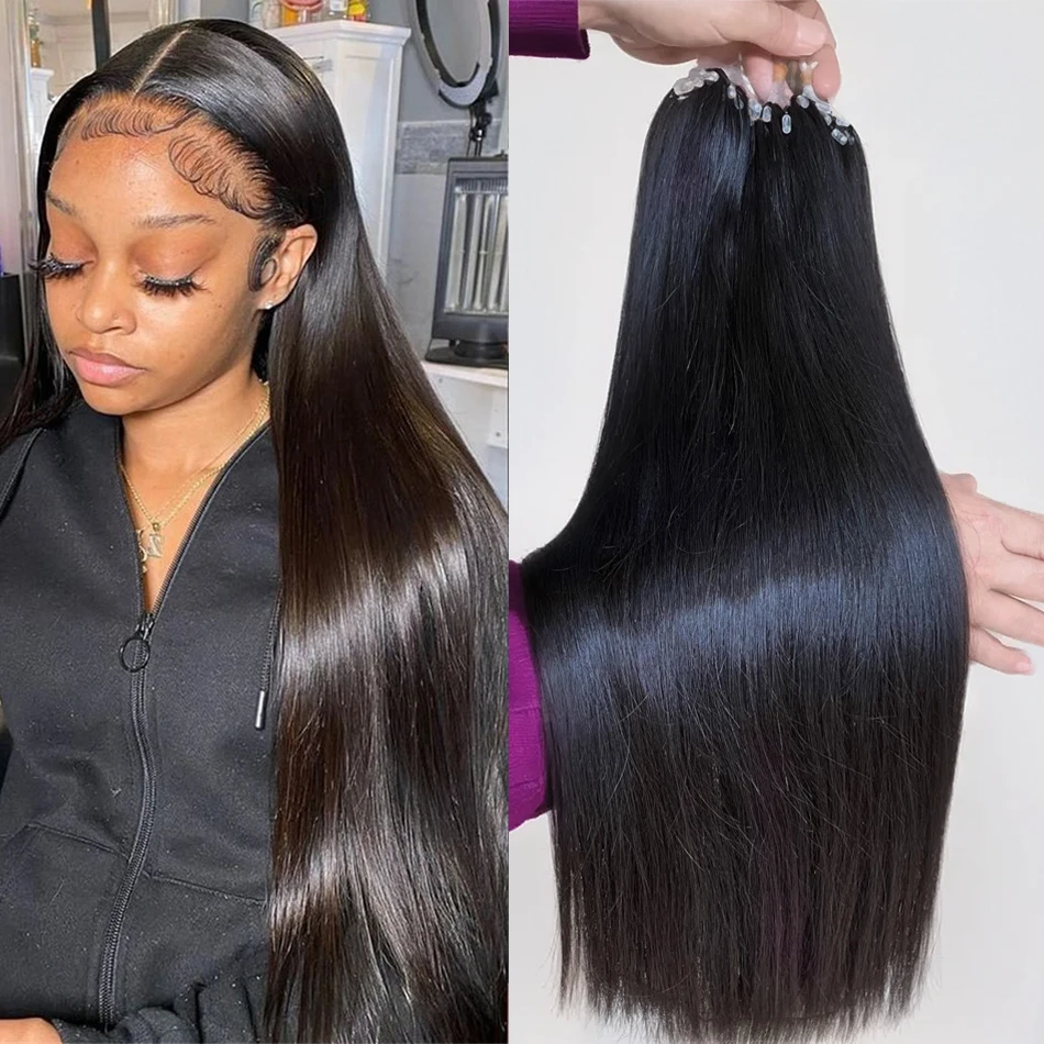 

30, 40-дюймовые прямые пучки человеческих волос 16A, 100% наращивание человеческих волос, натуральные черные бразильские пучки волос, 1/3/4 пучка