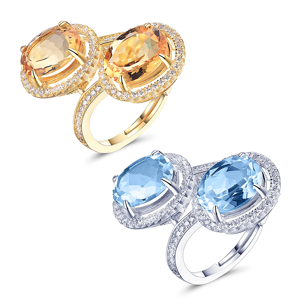 

Sunstar Wonderful Design Sterling Silver 925 Jewelry Good Quality Gemstone Jewelry Ring Zirconia Halo Airplane Silver Women Ring