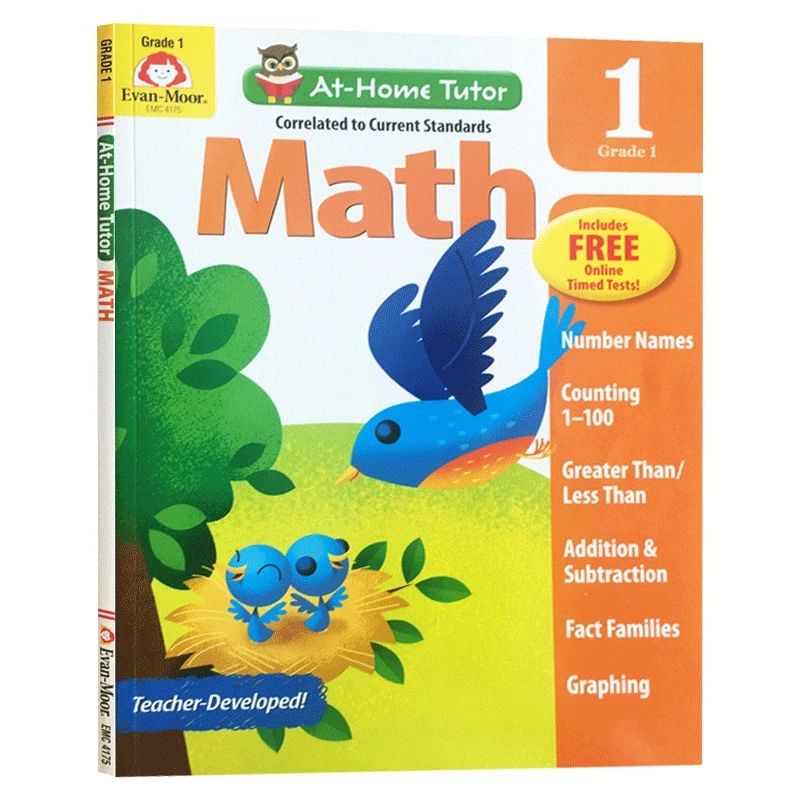 Evan-Moor At Home Tutor Math, Grade 1 Workbook,aged 5 6 7 8, English book 9781613689813