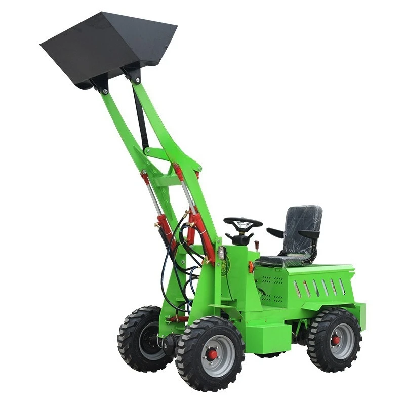 Electric 4WD loader small multi-purpose grass grabber for construction sites