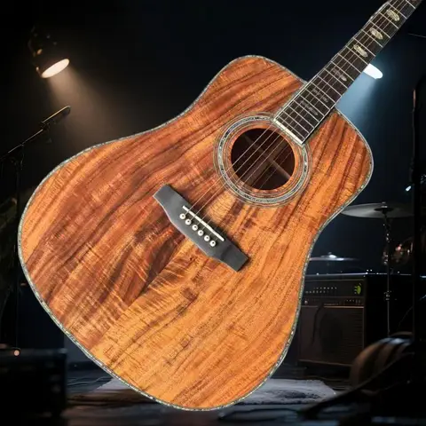 D45 Style Acoustic Guitar 41 Inch Brown Wood Rosewood Body Ebony Fingerboard Solid Top Free Shipping