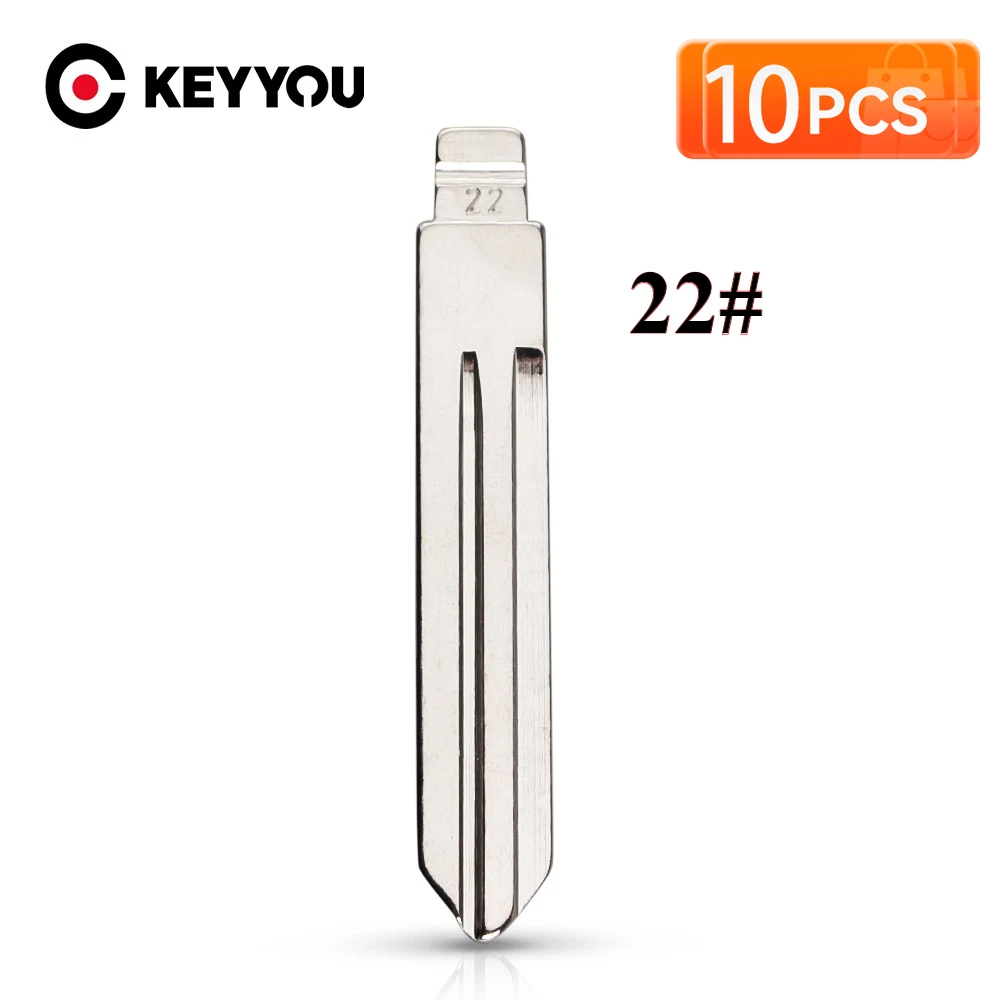 

KEYYOU 10 шт. необрезанные металлические лезвия для ключей 22 # NSN14 для Nissan Sunny Tiida Teana для пультов Xhorse VVDI, универсальный No 22