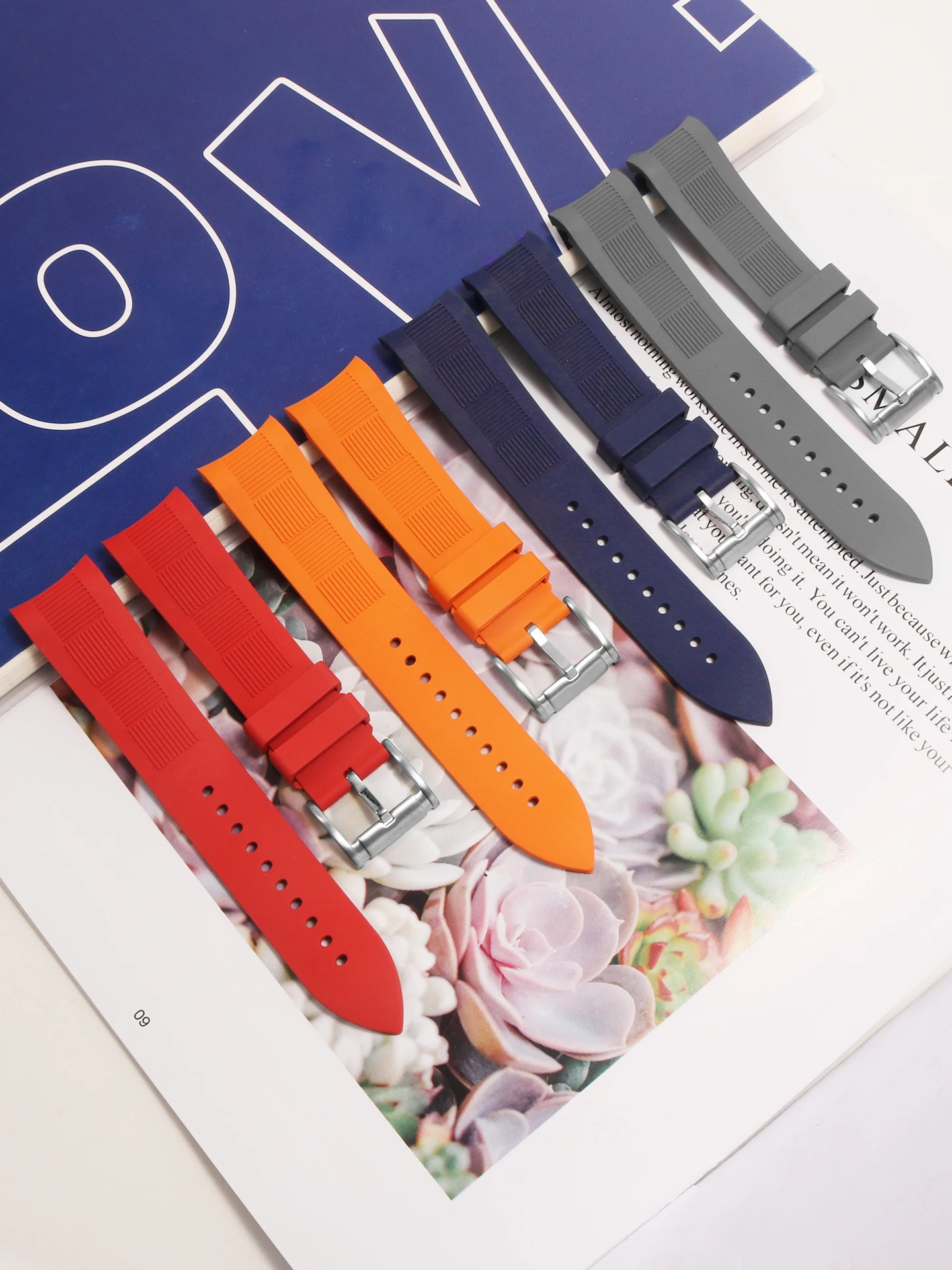 La correa de reloj de caucho fluorado resistente al agua para hombres es adecuada para Omega Rolex Longines Tissot Citizen 20 22 mm