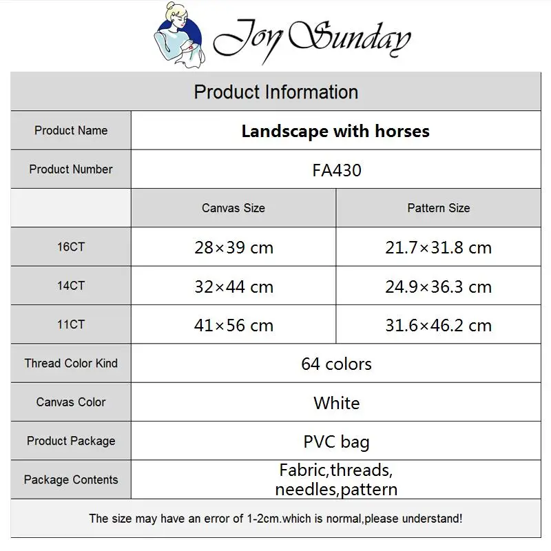Joy Sunday pejzaż z końmi obraz z nadrukiem DIY krzyż zestaw do szycia DMC 11CT 14CT 16CT haft zestaw do robótek ręcznych