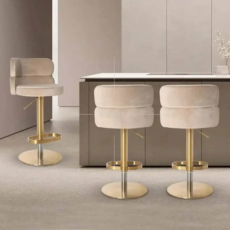 Sillas De Bar compactas De lujo, sillas altas giratorias ajustables De acero inoxidable para adultos, Chaise De Bar ergonómico para oficina, muebles De patio trasero