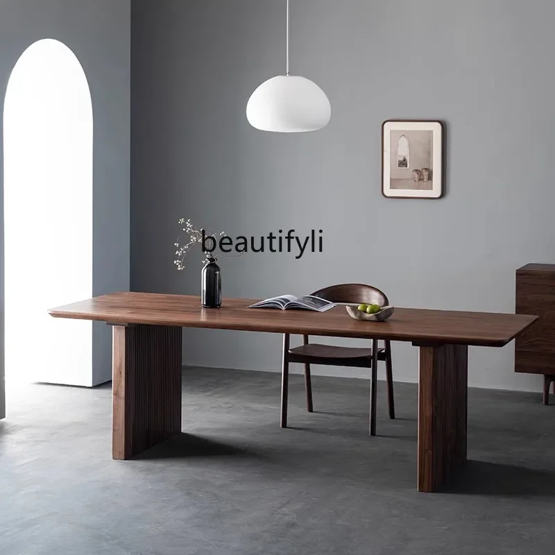 M178 North American black walnut dining table Nordic rectangular conference table household log desk