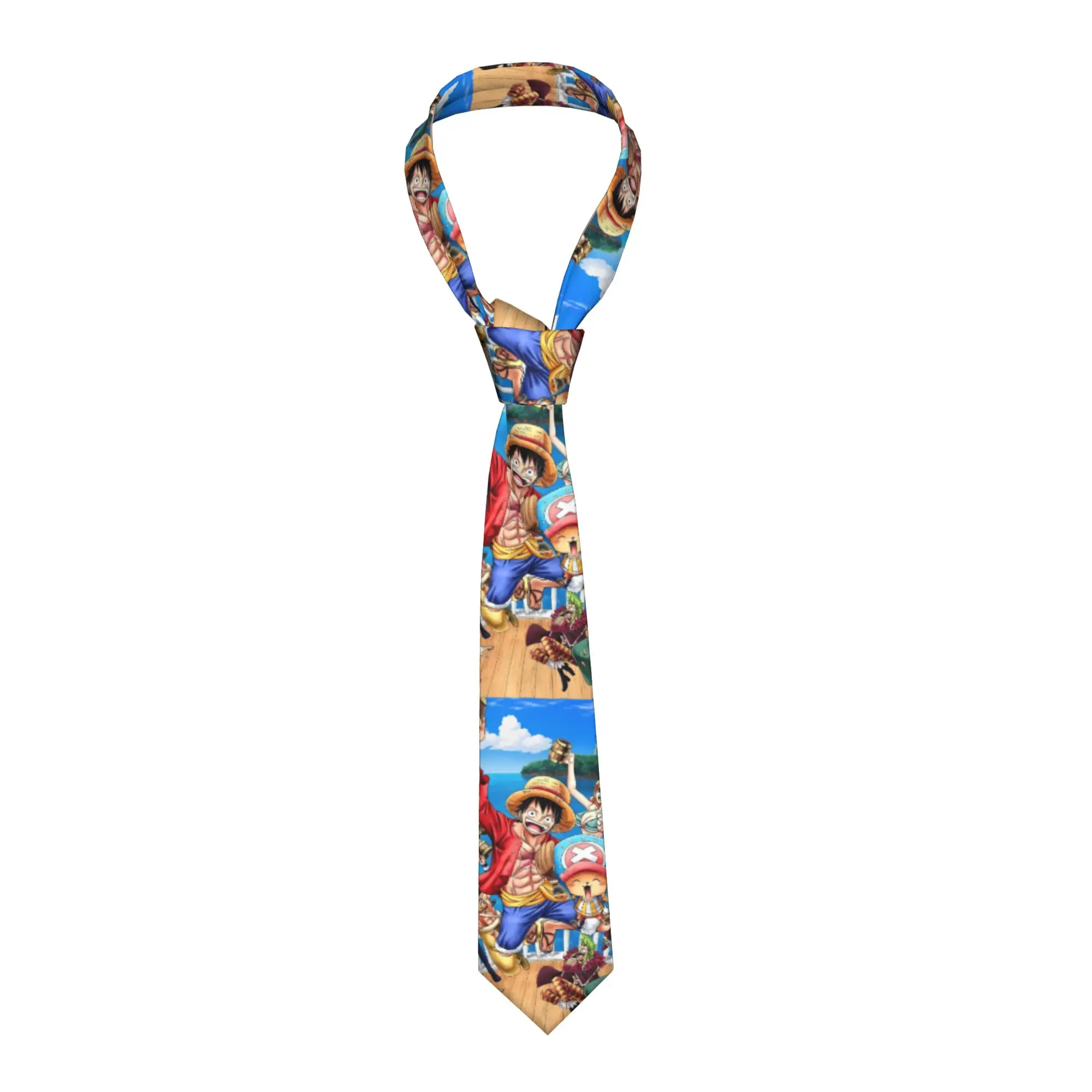

Ones Piece Luffyy Anime Neckties Men Silk 8 cm Narrow Neck Ties for Mens Suits Accessories Cravat Wedding Accessories Business