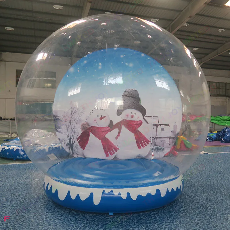 Bola de nieve inflable de la cabina de la foto clara del tamaño humano de la tienda inflable del globo de nieve de la Navidad