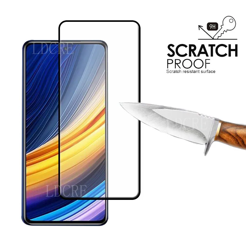 6-en-1 para Poco X3 Glass para Xiaomi Poco X3 Vidrio templado Protector de pantalla completa para Poco M2 F2 Pro M3 X3 Lente de vidrio