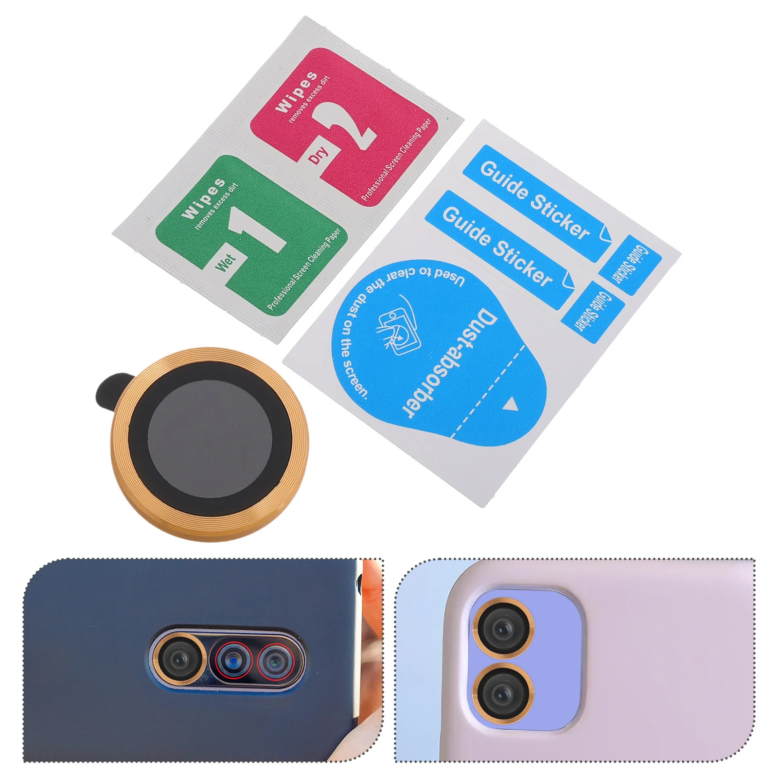 

3 PCS Mobile Phone Lens Protector Ring Camera Peel off Cover Tempered Glass Screen Film