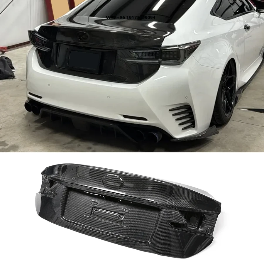 

Карбоновая крышка багажника для RC/RC200t RC300 RC350/RCF: Улучшенная крышка багажника с эффектом «утиный хвост»