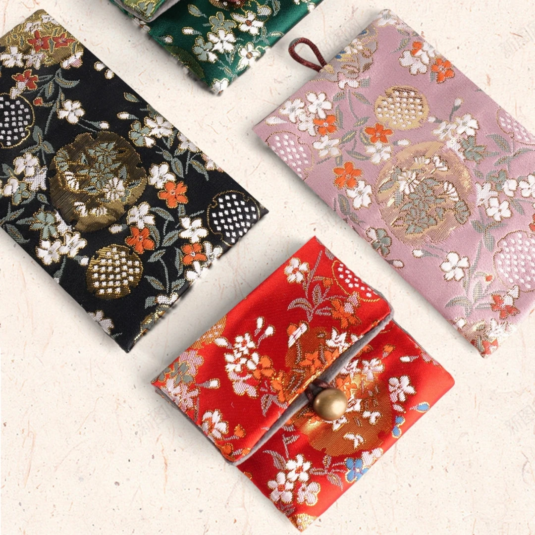 

National Cloth Bag Hand-Stitched Buckle Jewelry Bag Linen Jewelry Storage Bag Secure Exquisite Jewelry Pouch For Dressing Table