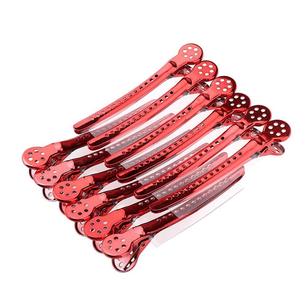 10Pcs Hair Sectioning Clips Metal Curl Clips for Hair Styling Tool Hair Coloring Hairdressing Hair Beauty Salon Supplies