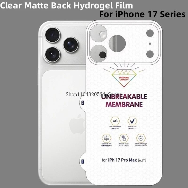 

Прозрачная матовая задняя гидрогелевая пленка для iPhone 17 Pro 17 Pro Max, полное покрытие, защитная пленка для объектива камеры для iPhone 17 Pro Max, пленки