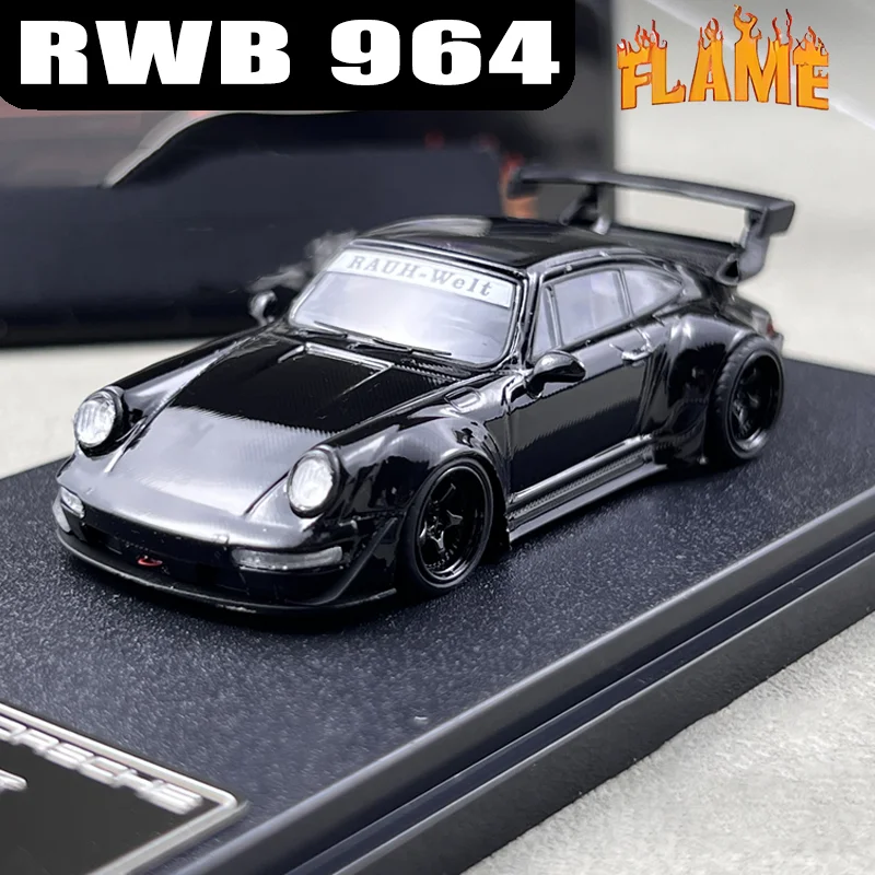 لهب 1/64 RWB 964 سبيكة موتور لعبة السيارة يموت الصب نموذج معدني جمع هدايا الصبي