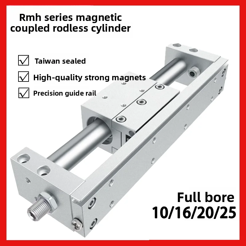 

RMH Series Rodless Magnetic Aluminum Alloy Pneumatic Cylinder Long Stroke RMH10/16/20/25 Stroke50 150 200 300 400 500 600 800mm