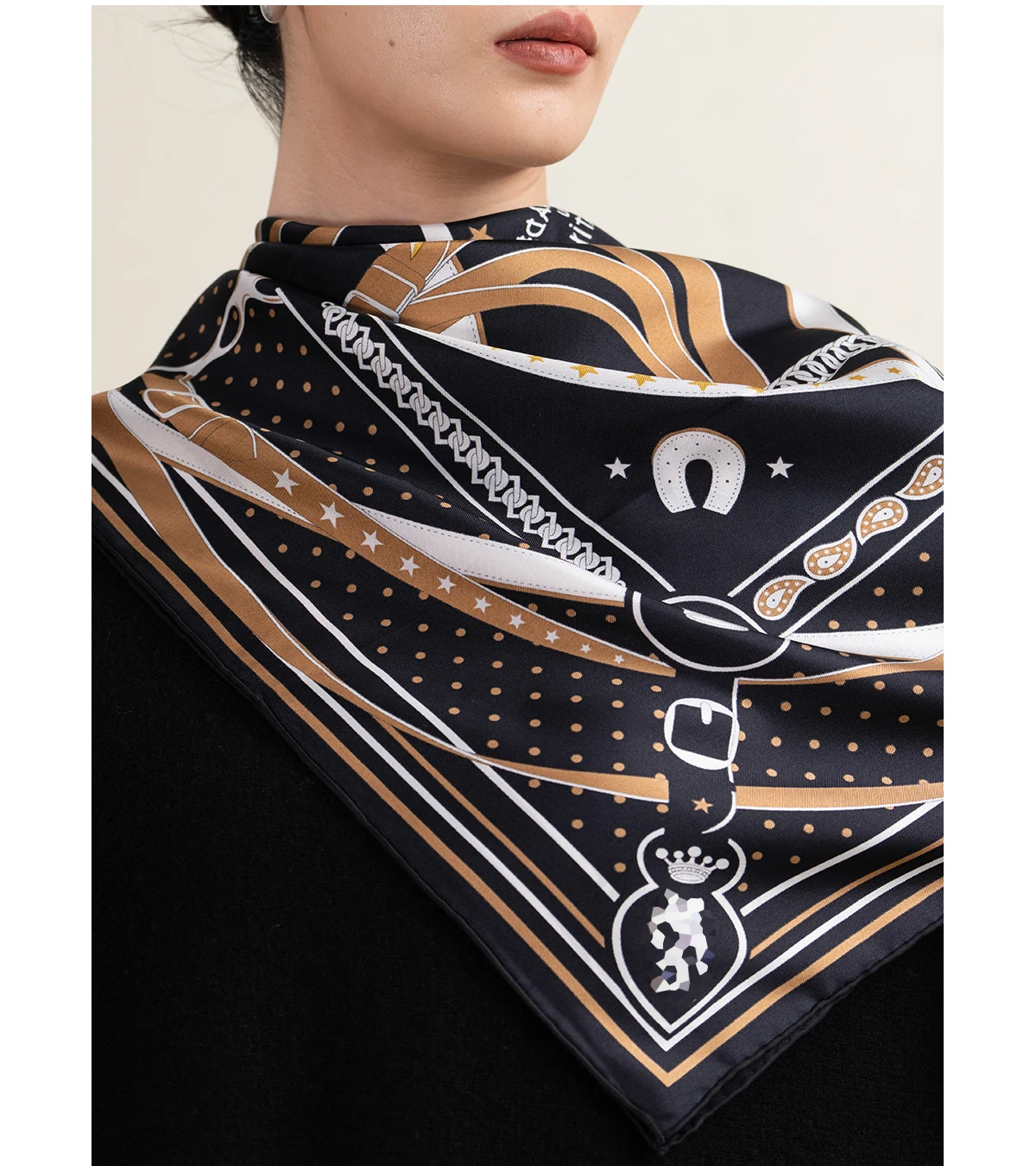 

Luxury Silk Scarf 90CM Twill Scarves Hems Rolling Shawls Head Hair Neck Decoration Mother Christmas Gift