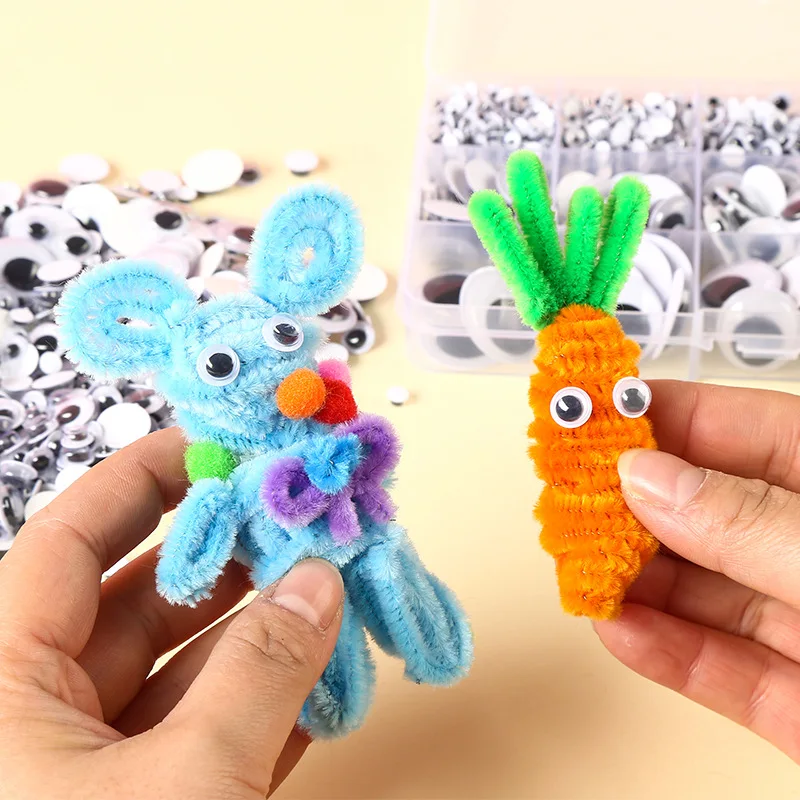 عيون جوجلي السوداء ذاتية اللصق، 4 مم 6 مم 8 مم 10 مم 12 مم 15 مم 20 مم عيون جوجلي كبيرة وصغيرة للحرف اليدوية