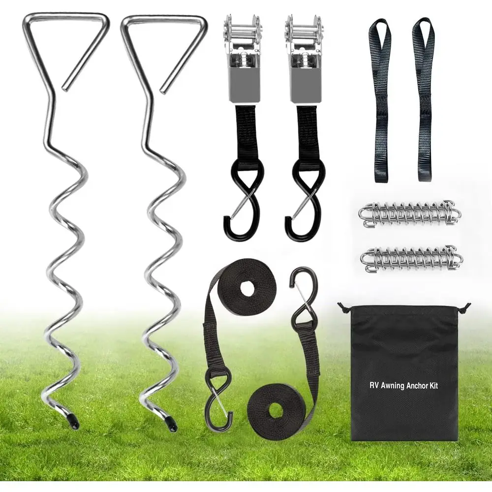 

Heavy Duty RV Awning Tie Down Kit, Campers Awning AnchAccories