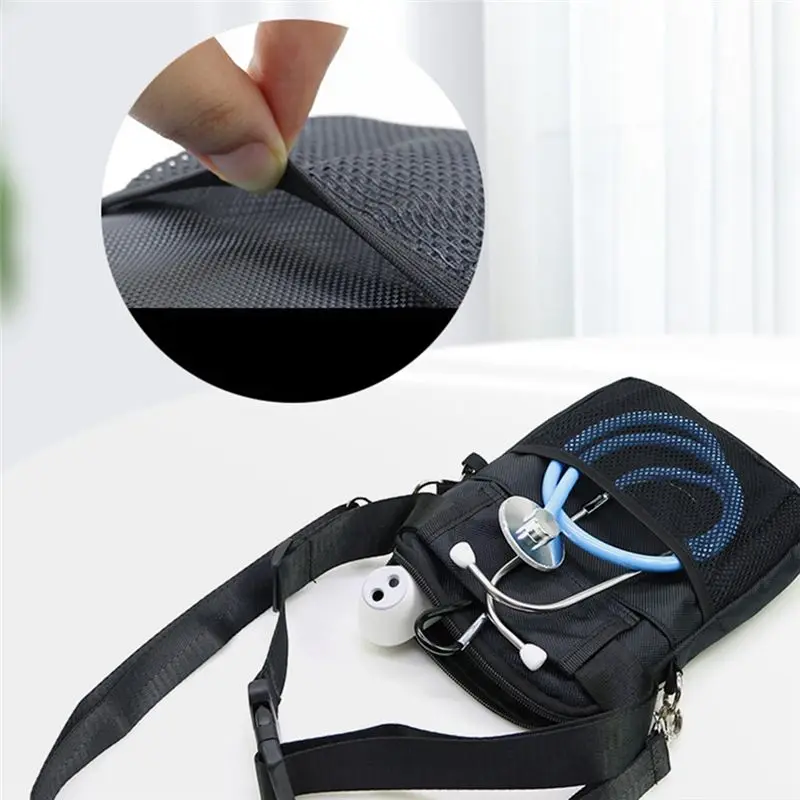 AS60-Nurse Fanny Pack Nursing Belt Organizer Waist Bag Nurse Scissors Care Kit Tool Case Storage Shoulder Chest Bag
